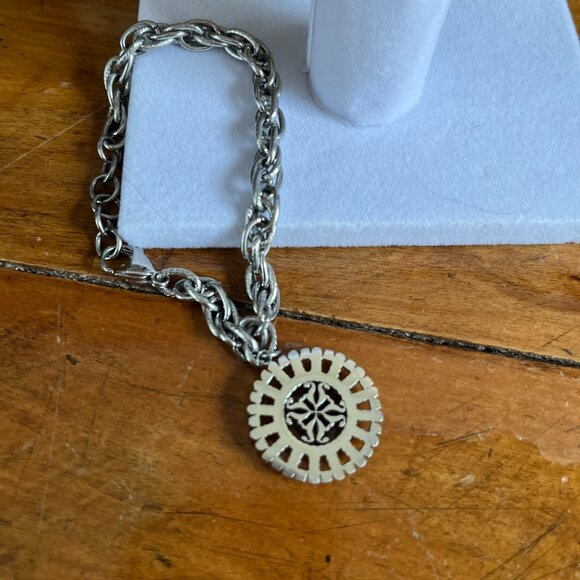 Rustic Cuff Logo Charm Silver OR Gold Byzantine You Pick 1or Both - Picture 7 of 12